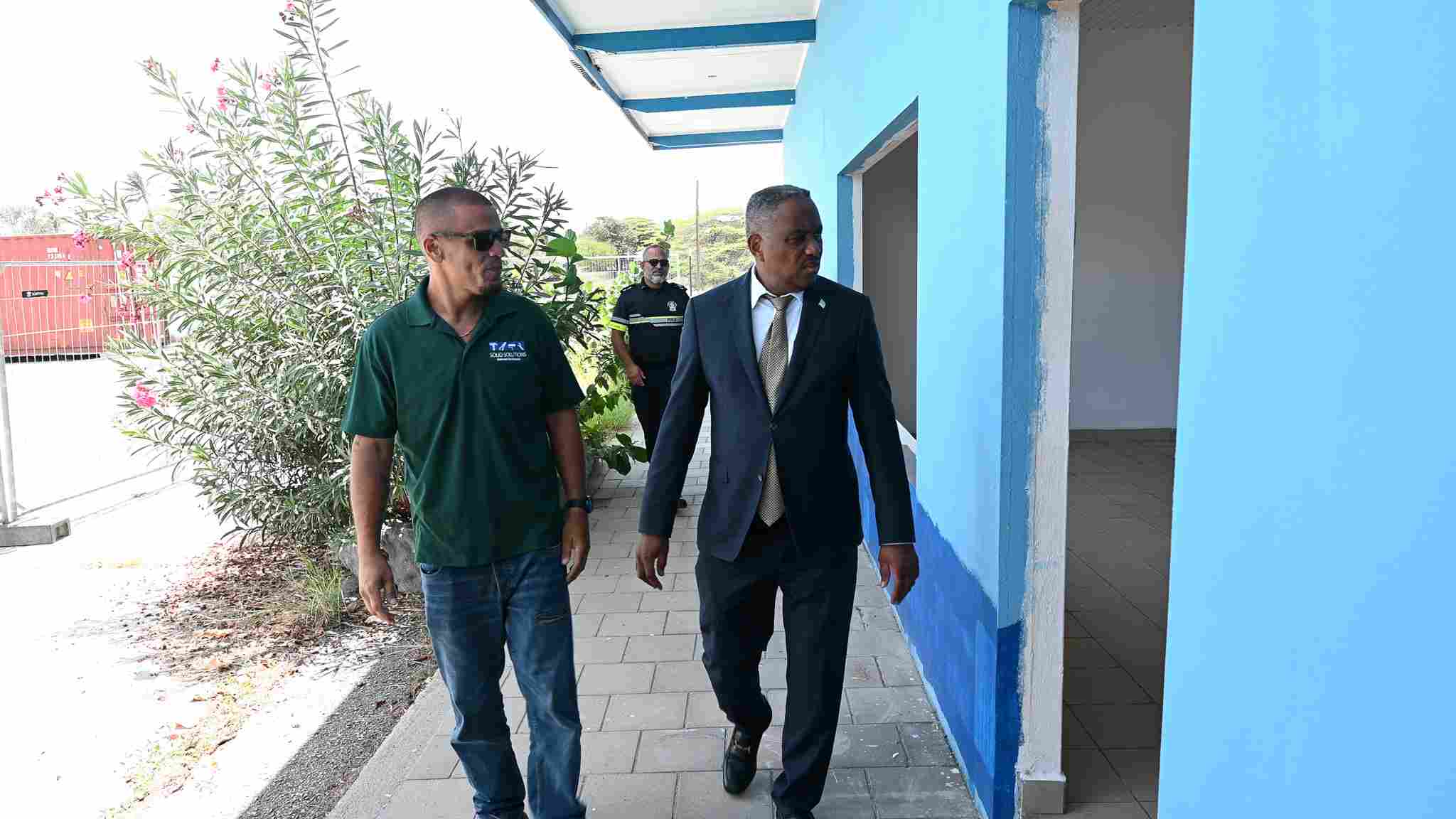Minister Dowers Inspects Renovation Work at Edgar Joaquin 'Watty' Vos Police Academy