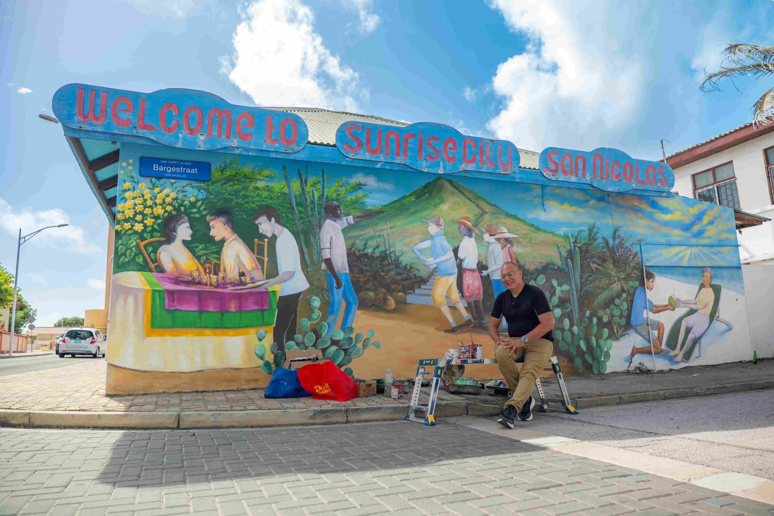 Artist Elvis Tromp Returns to Bring Color Back to San Nicolas After 12 Years