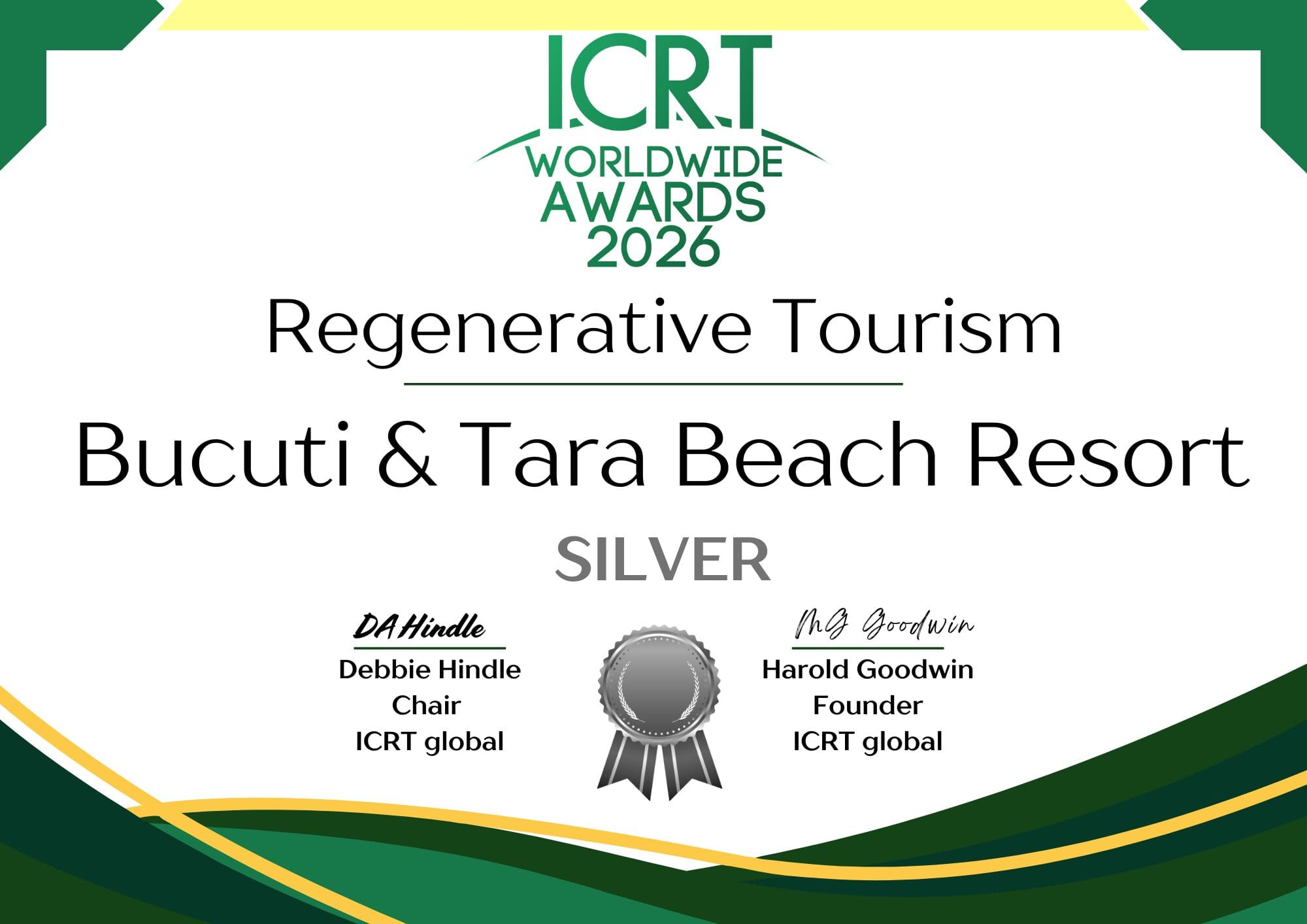Di Aruba pa Mundo: Bucuti & Tara a gana premio plata di ICRT pa Turismo Regenerativo