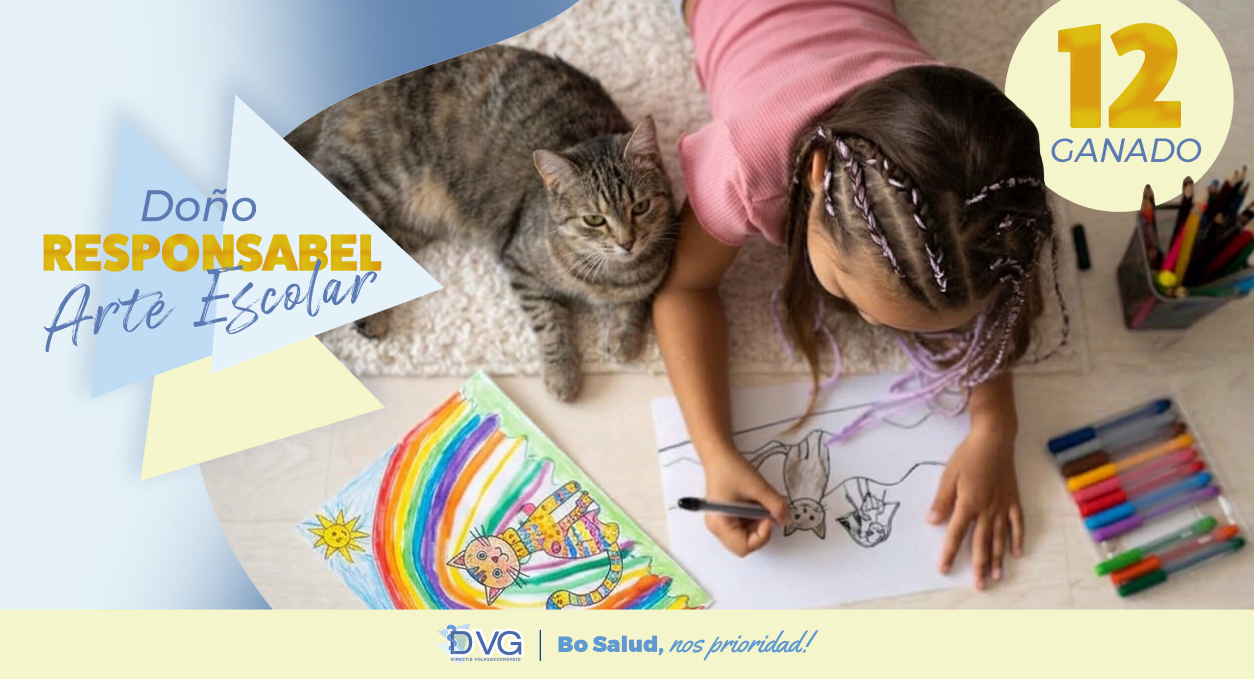 DVG a saca e diesdos ganadonan di competencia di arte escolar “Doño Responsabel”