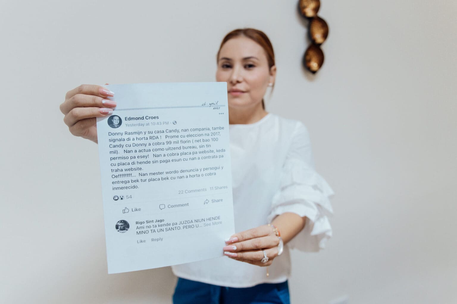 Candy Rasmijn presentó denuncia de difamación contra Edmond Croes ...