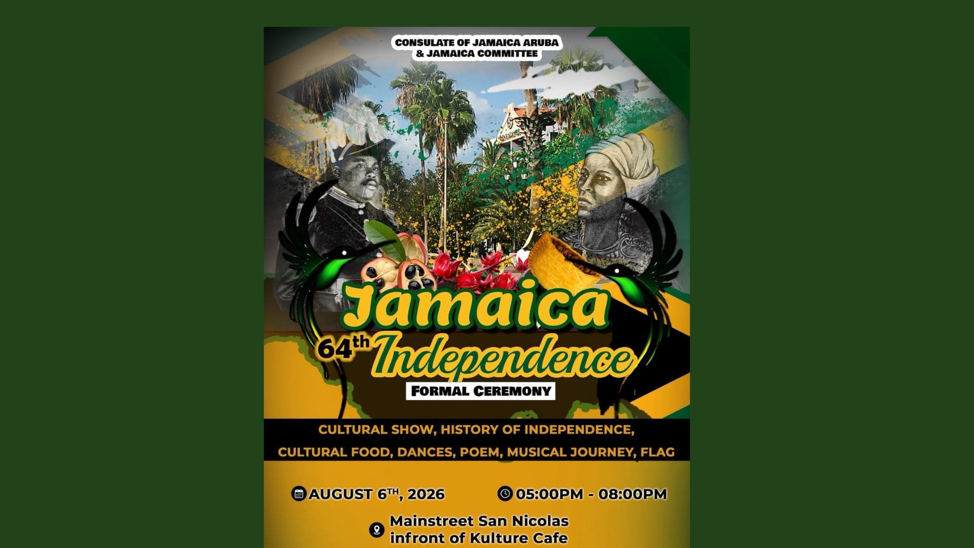 Jamaican community invites Aruba to celebrate 64 years of independence